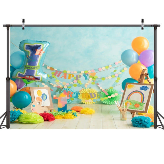 2.1m X 1.5m One Year Old Birthday Photography Background Party Decoration Hanging Cloth(583)