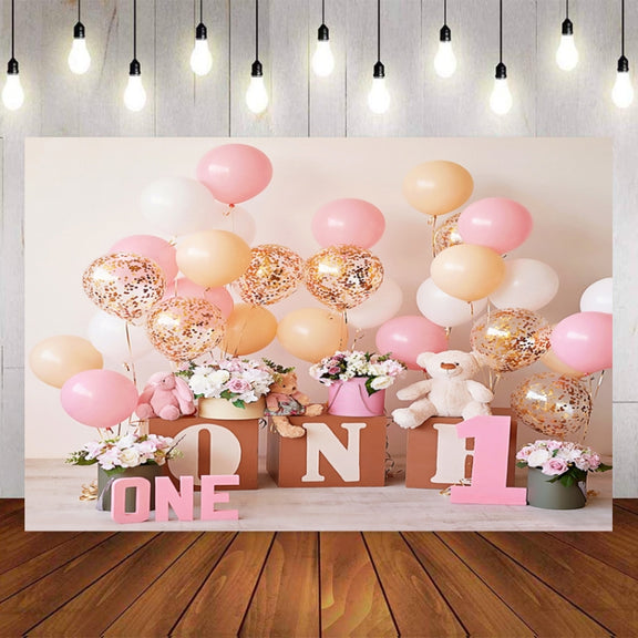 2.1m X 1.5m One Year Old Birthday Photography Background Party Decoration Hanging Cloth(586)