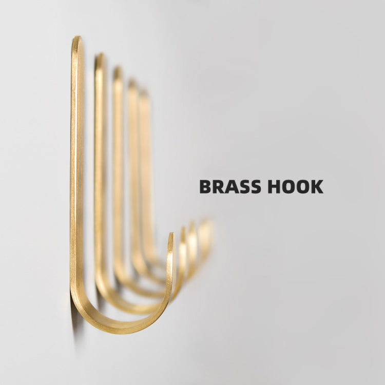 Brass Gold Color Brushed Hook Punch-Free Metal Hanging Hook, Specification: Large - Shelf & Hooks by PMC TechLife | Online Shopping South Africa | PMC TechLife