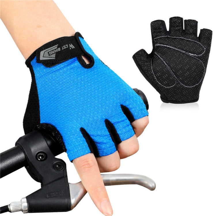 WEST BIKING YP0211218 Cycling Breathable Short Gloves Non-Slip Half Finger Gloves, Size: M(Blue) - Cycling Gloves by WEST BIKING | Online Shopping South Africa | PMC TechLife | Buy Now Pay Later Mobicred