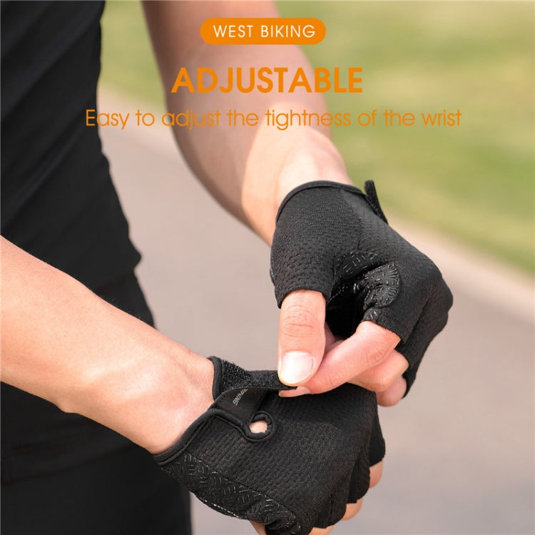 WEST BIKING YP0211218 Cycling Breathable Short Gloves Non-Slip Half Finger Gloves, Size: M(Red) - free shipping - PMC TechLife - Order now!
