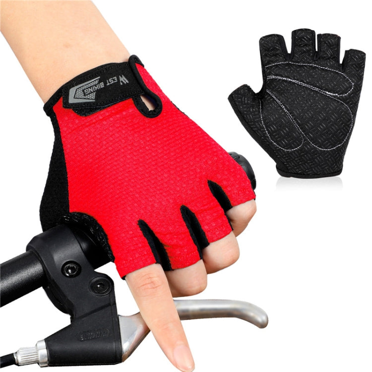 WEST BIKING YP0211218 Cycling Breathable Short Gloves Non-Slip Half Finger Gloves, Size: L(Red) - Cycling Gloves by WEST BIKING | Online Shopping South Africa | PMC TechLife | Buy Now Pay Later Mobicred