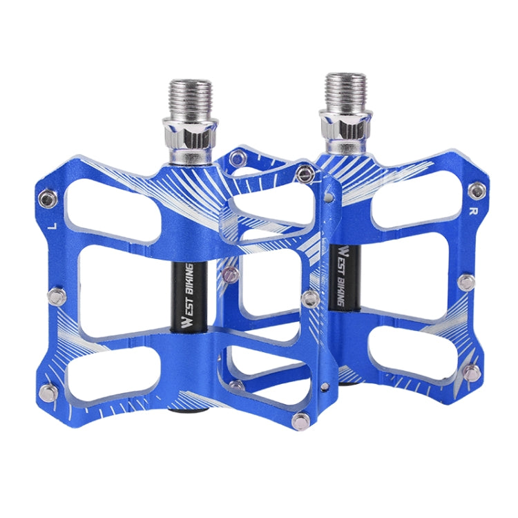 WEST BIKING YP0802080 Bicycle Aluminum Alloy Pedal Riding Foot Pedal Bicycle Accessories(Blue) - Pedals by WEST BIKING | Online Shopping South Africa | PMc TechLife | Buy Now Pay Later Mobicred