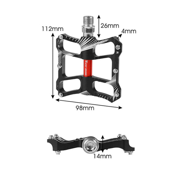 WEST BIKING YP0802080 Bicycle Aluminum Alloy Pedal Riding Foot Pedal Bicycle Accessories(Blue)
