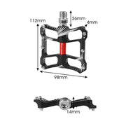 WEST BIKING YP0802080 Bicycle Aluminum Alloy Pedal Riding Foot Pedal Bicycle Accessories(Black)