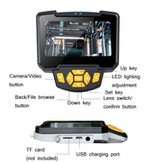Industrial Dual-Lens Endoscope HD Handheld Screen Pipe Car Inspection Tool, Specification: Line Length 1m