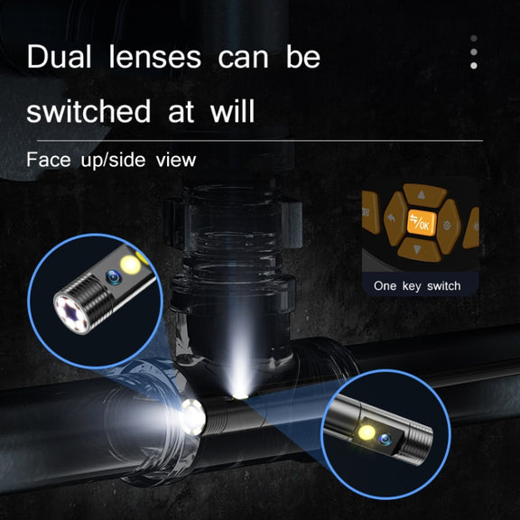 Industrial Dual-Lens Endoscope HD Handheld Screen Pipe Car Inspection Tool, Specification: Line Length 10m