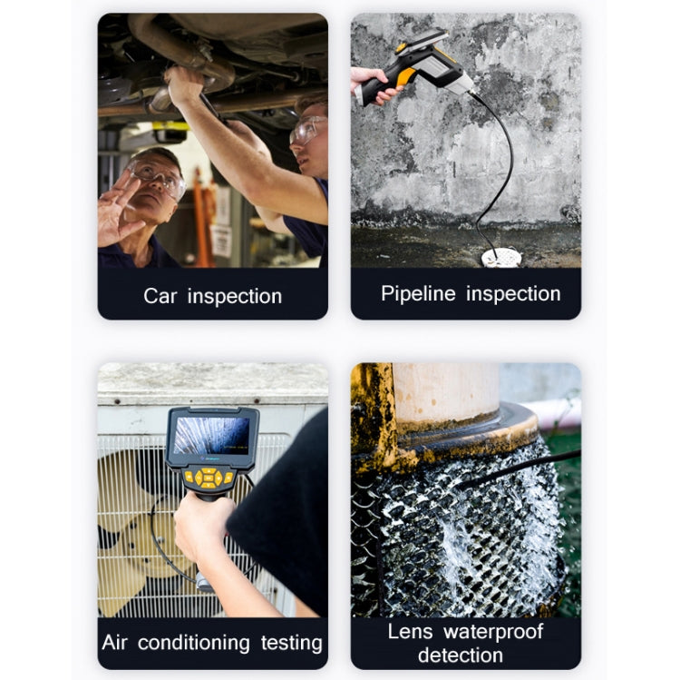 Industrial Dual-Lens Endoscope HD Handheld Screen Pipe Car Inspection Tool, Specification: Line Length 10m