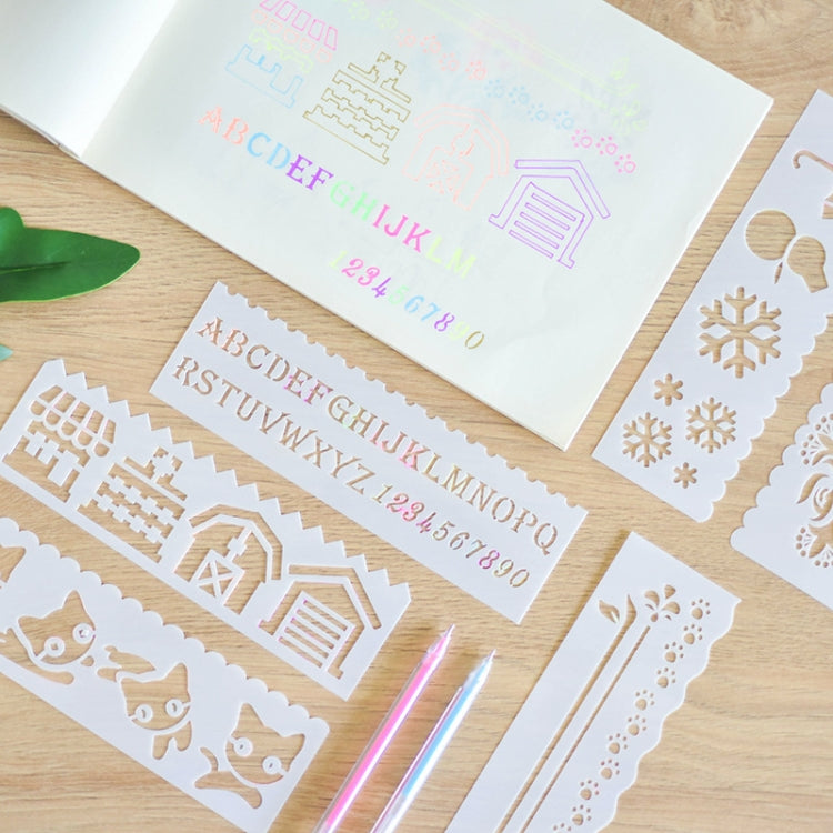HB-9 Long Series 8 in 1 Drawing Ruler Hand Account Multi-Function Hollow Flower Edge Filling Template(Flowers) - Rulers by PMC TechLife | Online Shopping South Africa | PMC TechLife | Buy Now Pay Later Mobicred