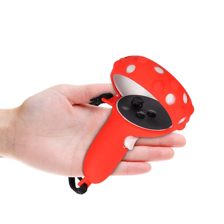 2 Sets GS092 Handle Controller Silicone Protective Cover Anti-Fall And Anti-Lost All-Inclusive Cover For Oculus Quest 2(Black)