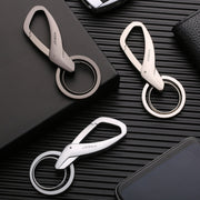 JOBON ZB-197 Car Waist Hanging Keychain Double Ring Metal Keychain(Black)