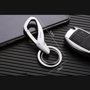 JOBON ZB-197 Car Waist Hanging Keychain Double Ring Metal Keychain(Black)