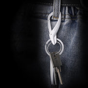 JOBON ZB-197 Car Waist Hanging Keychain Double Ring Metal Keychain(Black)