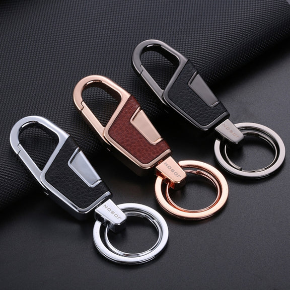 JOBON ZB-6611 Car Keychain Men Waist Hanging Keychain Simple Key Rings(Silver)