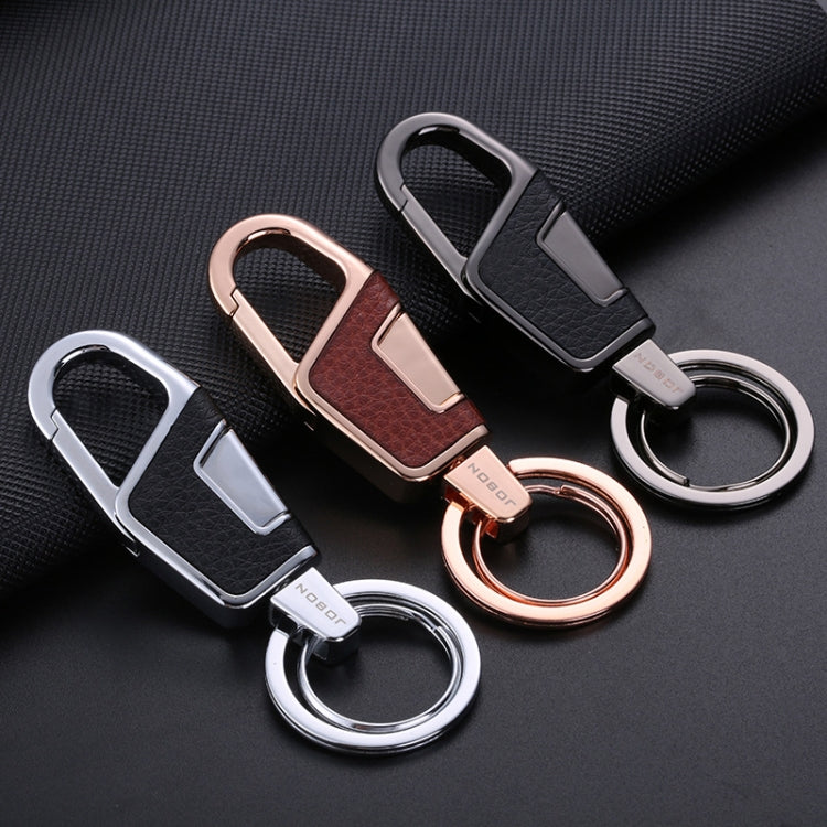 JOBON ZB-6611 Car Keychain Men Waist Hanging Keychain Simple Key Rings(Silver)