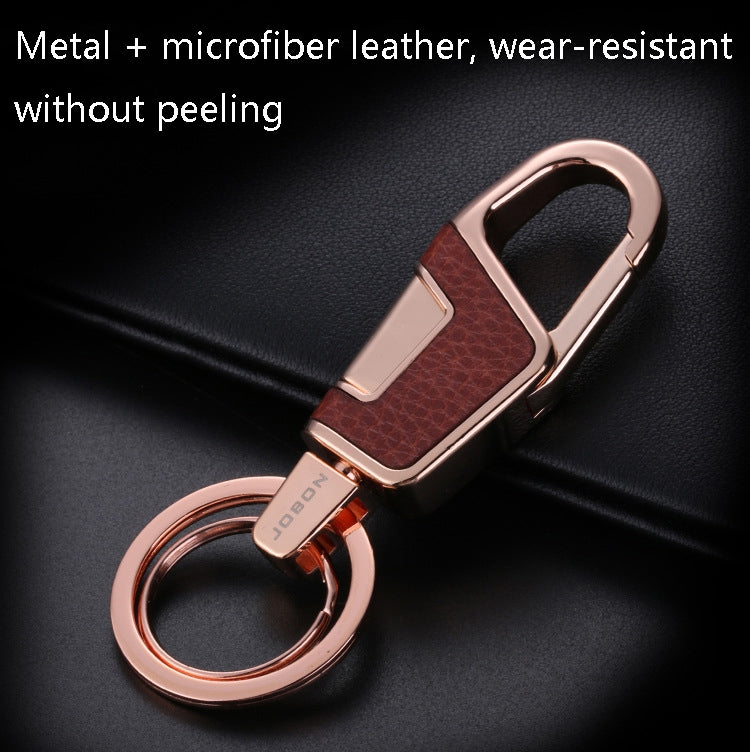 JOBON ZB-6611 Car Keychain Men Waist Hanging Keychain Simple Key Rings(Silver)