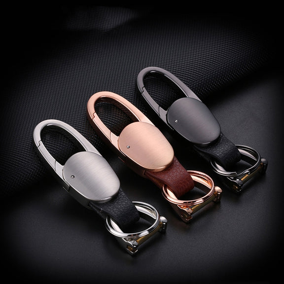 JOBON ZB-167A Horseshoe Car Keychain Men Metal Waist Hanging Keychain(Golden)