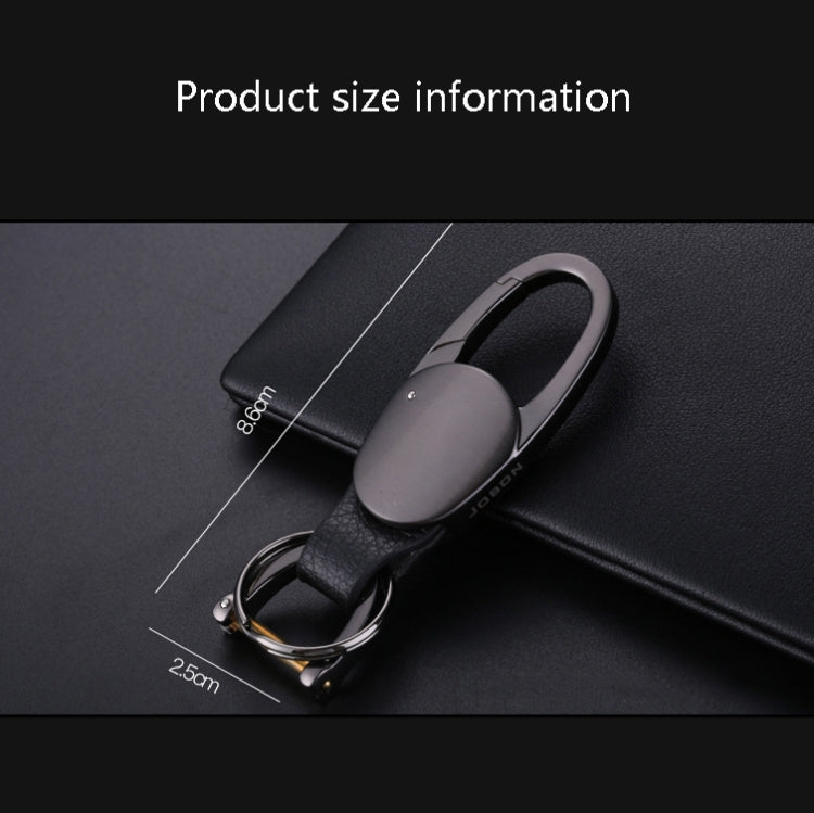 JOBON ZB-167A Horseshoe Car Keychain Men Metal Waist Hanging Keychain(Silver)