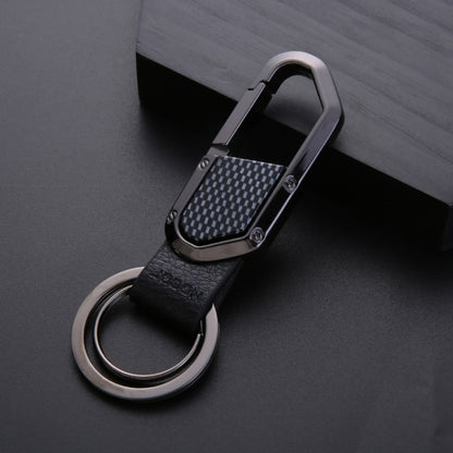 JOBON ZB-106A Business Men Metal Keychain Double Loop Car Pendant Keychain(Black Nickel) - free shipping - PMC Jewellery - Order now!
