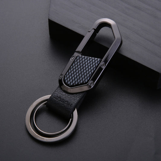 JOBON ZB-106A Business Men Metal Keychain Double Loop Car Pendant Keychain(Black Nickel) - free shipping - PMC Jewellery - Order now!