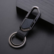 JOBON ZB-106A Business Men Metal Keychain Double Loop Car Pendant Keychain(Black Nickel)