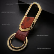 JOBON ZB-106A Business Men Metal Keychain Double Loop Car Pendant Keychain(Black Nickel)