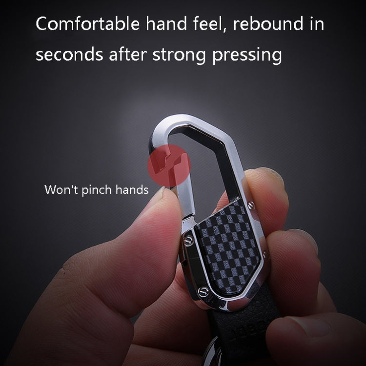 JOBON ZB-106A Business Men Metal Keychain Double Loop Car Pendant Keychain(Black Nickel) - free shipping - PMC Jewellery - Order now!