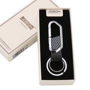 JOBON ZB-106A Business Men Metal Keychain Double Loop Car Pendant Keychain(Brown Chrome)