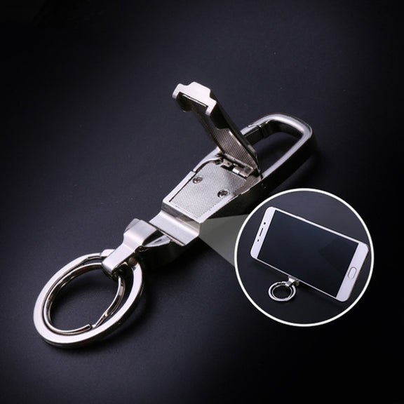 JOBON ZB-8780 Multi-Function Keychain Man Portable Mobile Phone Bracket Metal Waist Car Keychain(Silver)