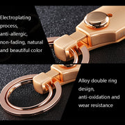 JOBON ZB-098 Car Keychain Men Waist Holding Key Pendant Ring(Brown Chrome)