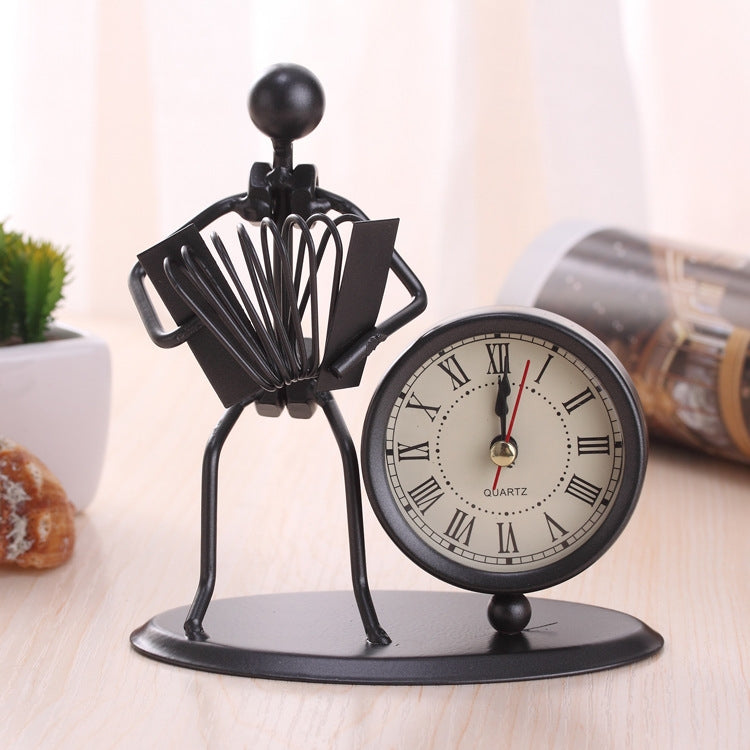 Iron Stainless Steel Small Table Clock Retro Personality Clock Birthday Gift(C64 Accordion Clock) - Novelty Clock by PMc TechLife | Online Shopping South Africa | PMc TechLife | Buy Now Pay Later Mobicred