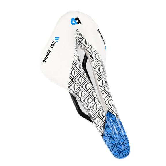 WEST BIKING YP0801117 Bike Cushion Riding Comfort Road Car Mountain Bike Seat Cushion Accessories, Size: Free Size(White Blue)