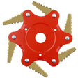 Toothed Mower Blade Six-Leaf Cyclone Blade Agricultural Weeder Parts(Golden Blade Bagged Red) - Lawn Mower, Saws & Accessories by PMC TechLife | Online Shopping South Africa | PMC TechLife | Buy Now Pay Later Mobicred