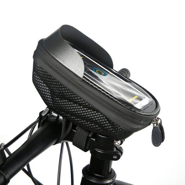 B22 Bicycle EVA Hard Shell Handlebar Bag Touch Screen Water-resistant Mobile Phone Bag(Black)