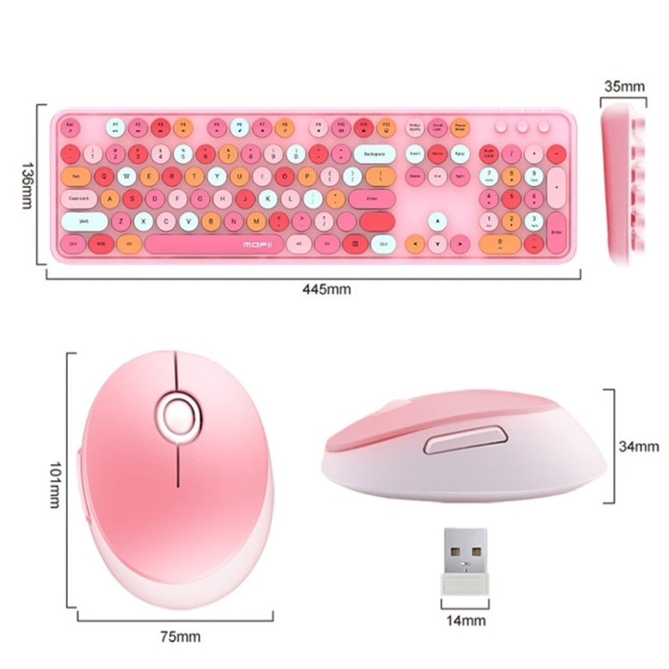 Mofii Sweet Wireless Keyboard And Mouse Set Girls Punk Keyboard Office Set, Colour: Purple Mixed Version - free shipping - PMC Jewellery - Order now!
