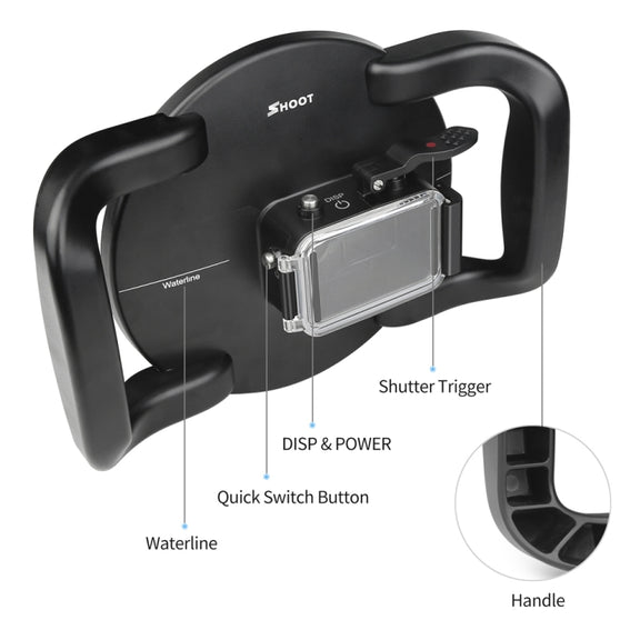 XTGP546 Dome Port Underwater Diving Camera Lens Transparent Cover Housing Case with Handle Trigger For DJI Osmo Action