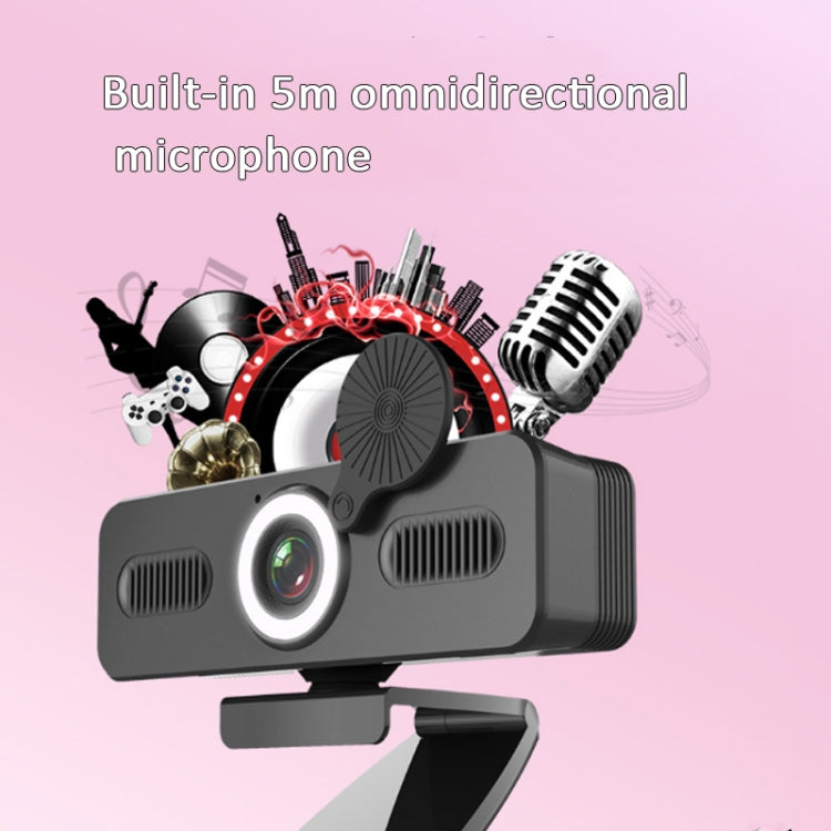 C360 1080P Network High-Definition Computer Camera Drive-Free Beautifying Light Camera with Omnidirectional Microphone, Cable Length: 1.8m