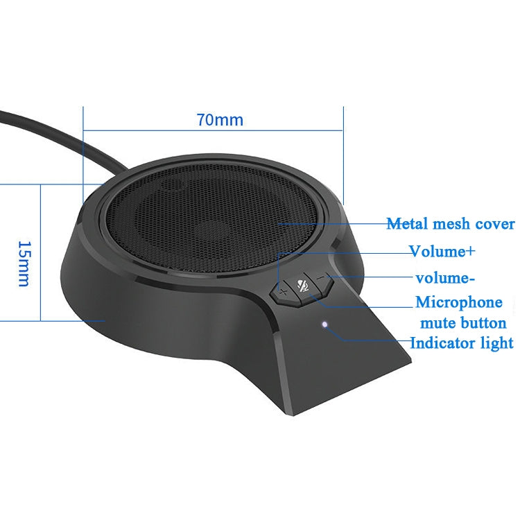 M100PRO Built-in Speaker 360-Degree Pickup Video Voice Call USB Omnidirectional Microphone Conference Microphone Webcast Microphone