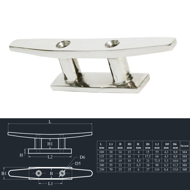 316 Stainless Steel Siamese Mooring Bollard For Marine Boat Yacht, Specification:  6 inch