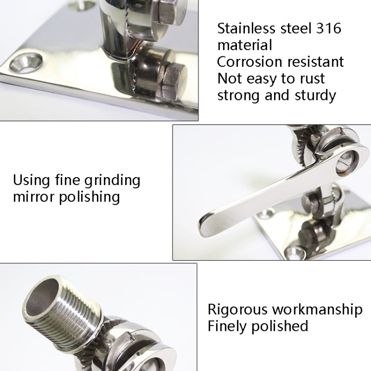 316 Stainless Steel Marine VHF Adjustable Antenna Base Mount For Boat, Specification: 92mm - free shipping - PMC TechLife - Order now!