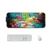 250x350x4mm F-01 Rubber Thermal Transfer RGB Luminous Non-Slip Mouse Pad(Colorful Brick)