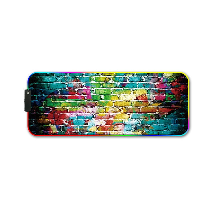 300x350x3mm F-01 Rubber Thermal Transfer RGB Luminous Non-Slip Mouse Pad(Colorful Brick) - free shipping - PMC Jewellery - Order now!