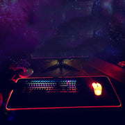 300x350x4mm F-01 Rubber Thermal Transfer RGB Luminous Non-Slip Mouse Pad(Glasses Cat)