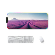 350x900x4mm F-01 Rubber Thermal Transfer RGB Luminous Non-Slip Mouse Pad(Lavender)