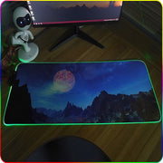 400x900x3mm F-01 Rubber Thermal Transfer RGB Luminous Non-Slip Mouse Pad(Snow Peak)