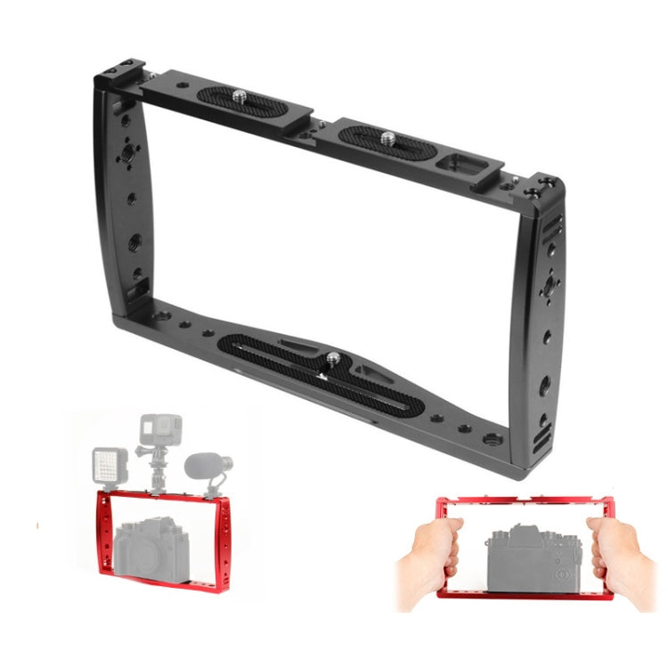 Diving Dual Handheld Grip Bracket Stabilizer Extension Phone Clamp Camera Rig Cage Underwater Case for GoPro HERO9 /8 /7, Colour: Black - Camera Cage by PMC TechLife | Online Shopping South Africa | PMC TechLife | Buy Now Pay Later Mobicred