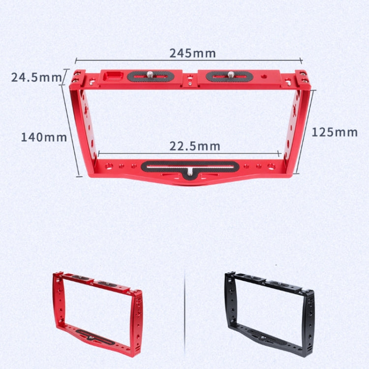 Diving Dual Handheld Grip Bracket Stabilizer Extension Phone Clamp Camera Rig Cage Underwater Case for GoPro HERO9 /8 /7, Colour: Black - Camera Cage by PMC TechLife | Online Shopping South Africa | PMC TechLife | Buy Now Pay Later Mobicred