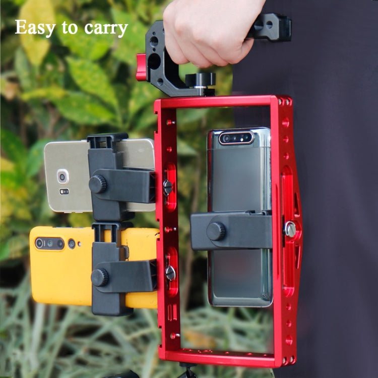 Diving Dual Handheld Grip Bracket Stabilizer Extension Phone Clamp Camera Rig Cage Underwater Case for GoPro HERO9 /8 /7, Colour: Black - Camera Cage by PMC TechLife | Online Shopping South Africa | PMC TechLife | Buy Now Pay Later Mobicred