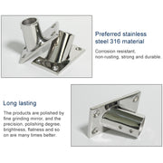 Thicken 316 Stainless Steel 60-Degree Square Tube Base Marine Boat Hardwares, Specifications: 22mm