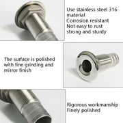 316 Stainless Steel Drain Pipe Tube Marine Drain Joint Fitting For Boat Yacht, Specification: 1inch